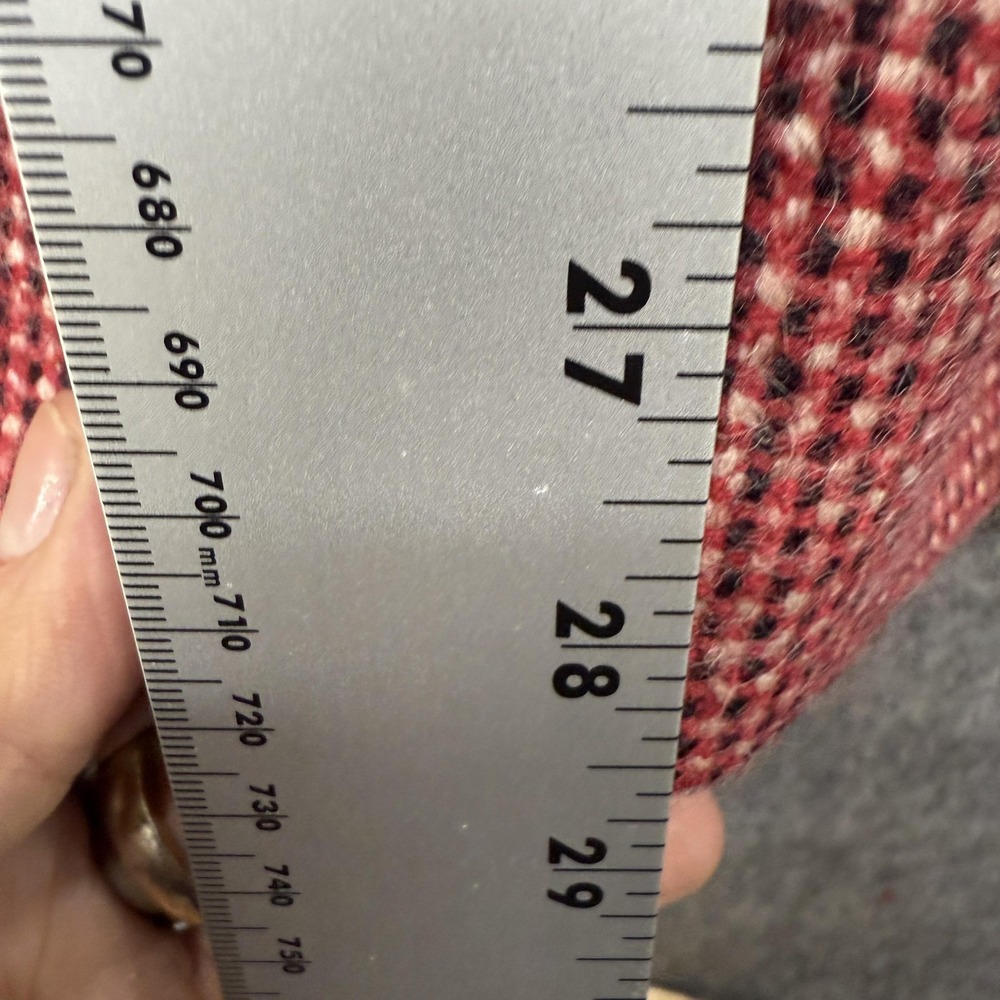 Guy Laroche Diffusion Skirt Womens 36 Red Tweed A-Line Midi Lined Made in France - Picture 7 of 16